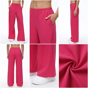Pantalon de yoga évasé pour femme, longueur intégrale, imprimé, taille haute élastique avec poches, respirant, léger, mélange Spandex/Nylon - Product Image 4