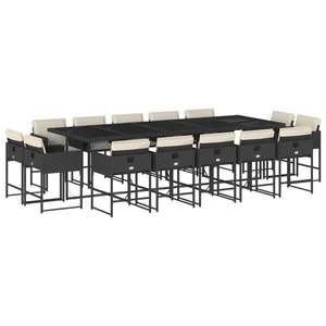 Ensemble de 14 meubles de jardin pour terrasse en noir et blanc crème - Product Image 2