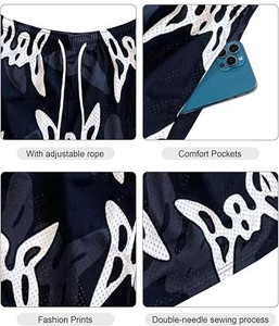 Pantalones cortos deportivos profesionales transpirables sublimados para hombre, con estampado gráfico personalizado, de secado rápido y alto rendimiento. - Product Image 2