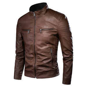 <b>Men</b> Spring New Motorcycle Causal Vintage <b>Leather</b> <b>Jacket</b> Coat <b>Men</b> Autumn Outfit Fashion Biker Pocket Design PU <b>Leather</b> <b>Jacket</b> - Product Image 1