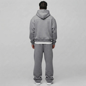 Custom made Men's Oversized Blank Tracksuit <b>Zip</b> up Sweatpants and <b>Hoodie</b> Set Loose fit Heavyweight Street Wear With Side <b>Pockets</b> - Product Image 6