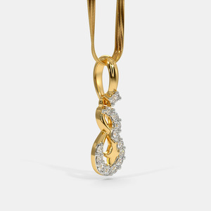 Collier pendentif étoile infinie en or jaune avec diamant de laboratoire - Product Image 4