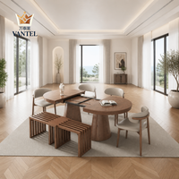 Table et chaises de salle à manger de style crème moderne Vantel pour projet résidentiel de villa de luxe, fournisseur d'usine OEM
