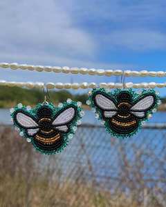 Pendientes de cuentas hechos a mano, joyería de moda de la India, pendientes bordados multicolor para mujer - Product Image 2