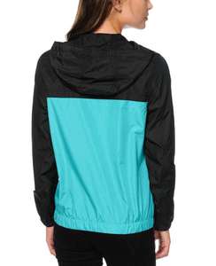 Women Color Block Hooded Bomber Jacket Full Zip Long Sleeve Windproof Polyester Material Contrast Design Autumn Wear - Product Image 3
