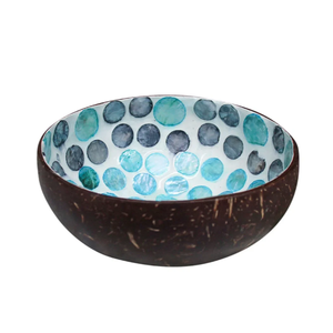 Cuenco Artesanal Bohemio de Cáscara de Coco con Incrustaciones de Madreperla, Lacado, Ligero y Ecológico para Decoración del Hogar y Cocina - Product Image 4
