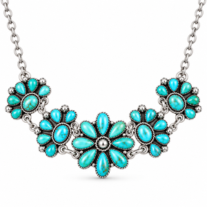 Collar de Turquesa Kingman Mohave Hecho a Mano, Estilo Occidental, Collar con Gema de Turquesa, Regalo para Ella - Product Image 2