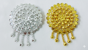 Peigne à cheveux vintage plaqué or, fait main, écologique, étanche, élégant, en alliage, avec mini pierres rouges et fleurs scintillantes - Product Image 2