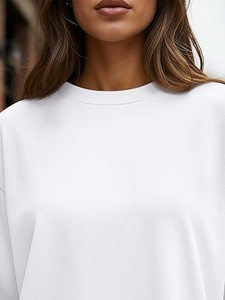 Camiseta de algodón lisa de alta calidad para mujer - Product Image 4