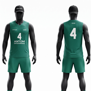 Custom Sublimation Green Netball Uniform Sleeveless <b>Jersey</b> And <b>Shorts</b> Set With Player Name Number Logo <b>For</b> Team Sports Wear - Product Image 1