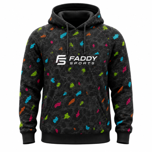 Sweat-shirt à capuche personnalisé pour homme, imprimé léopard par sublimation, couleurs néon, pull-over pour la gym, le fitness, le streetwear, pour l'entraînement - Product Image 1