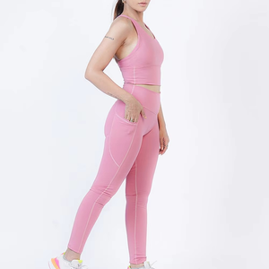 Conjunto de Yoga para Mujer de Alta Calidad con Logotipo Personalizado, Ecológico, Elástico en 4 Direcciones, Top y Leggings Transpirables hasta la Rodilla - Product Image 5