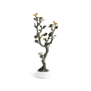 Candelabro de Metal con Forma de Árbol con Pájaros y Flores para Decoración del Hogar - Product Image 4