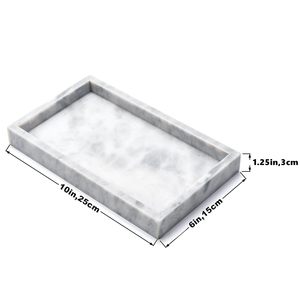 Elegant Natural Marble Tray for Kitchen <b>Bathroom</b> Vanity Stone Organizer Plate for <b>Candles</b> Soap Towels Tissues Coffee - Product Image 3