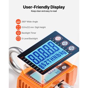 Bilancia Digitale per Gru con Capacità Massima di 2000 kg (4400 libbre), Bilancia Industriale Sospesa per Carichi Pesanti con Cassa in Alluminio Pressofuso e Display LCD - Product Image 6