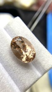 Piedra de Morganita Natural Certificada, Corte Ovalado, con Excelente Color y Brillo, Beryl Natural de 13.58 Quilates, Limpia con Lupa - Product Image 2