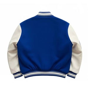 Mens Customized Color Leather Winter Hooded Varsity Letterman Bomber <b>Jacket</b> Retro Baseball College Style Plain Dyed Stand Front - Product Image 2