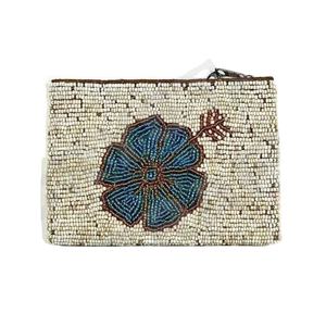 Portefeuille de porte-monnaie en perles de rocaille personnalisé avec design de fleurs Beau porte-monnaie avec accessoires à la mode - Product Image 1