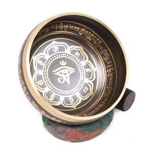 Wholesale Sacred Seed Symbol Lotus <b>Tibetan</b> <b>Singing</b> <b>Bowl</b> Custom Logo Etched Brass Sound Bath <b>Bowl</b> Set - Product Image 5
