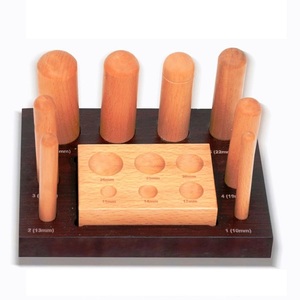 JIPSY Hard Wooden Dapping Doming Block Cube & Punches Set Of 8 <b>Sizes</b> Metal Forming Shaping Jewelry Making Tools And Supplies - Product Image 5