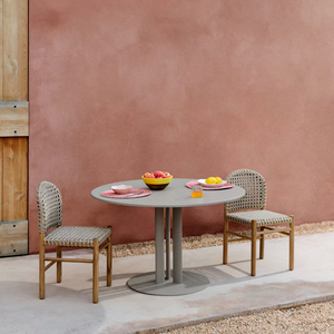 Chaise de salle à manger en teck massif pour jardin extérieur, utilisation en terrasse et en hôtel, teck pour meubles d'intérieur ou d'extérieur avec rotin - Rivoli - Product Image 1