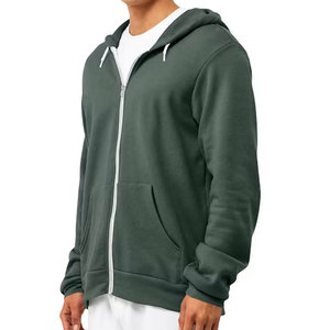 Nouveau Mockup de Sweat à Capuche Zippé pour Homme en Polaire, Couleur Jaune Moutarde Unie, Style Décontracté, pour Marques de Vêtements - Product Image 5