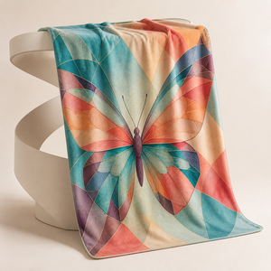 Custom Printed <b>Throw</b> Blanket Personalized Butterfly Horse Snowboard Avocado Dental Flamingo Sublimation Flannel Fleece Polyester - Product Image 5