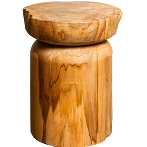 ARTERRA Premium Warehouse and Hotel Venue Rustic Teak Natural Cylinder <b>Stool</b> Handcrafted Teak Furniture Craft - Product Image 2