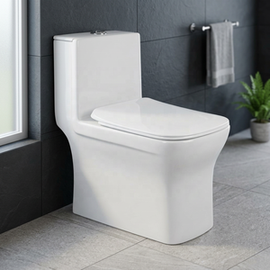 Inodoro de Cerámica Sifónico de Una Pieza con Línea Dorada de Diamantes Modernos y Asiento de Cierre Suave para Baños de Hoteles de Lujo - Product Image 3