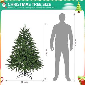 Albero di Natale Artificiale Premium in Abete con Cerniere, 1,37 m, 663 Punte e Supporto in Metallo, Decorazione Natalizia per Interni - Product Image 3