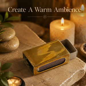 Antique Brass <b>Matchbox</b> Holder Decorative Metal Match Case Handmade Luxury Home Decor Accessory for Candles Fireplace and Table - Product Image 3