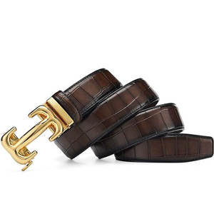 Ceintures en cuir véritable ajustables pour hommes, fabriquées en usine, vente en gros, souples, décontractées, respirantes, avec boucle carrée en alliage robuste - Product Image 5