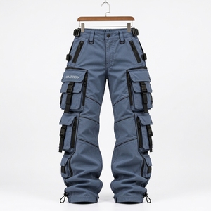 Pantalones Cargo Azules para Hombre MAATTIERA, Pantalones Utilitarios Personalizados con Múltiples Bolsillos, Ropa Deportiva Táctica, Joggers, Ropa al por Mayor - Product Image 3