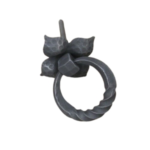 Timbre de puerta antiguo de hierro forjado a mano, anillo rústico martillado para puerta de madera y herrajes de puerta principal - Product Image 2