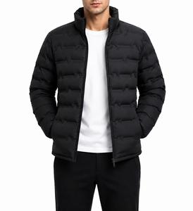 Chaqueta Bomber Negra de Lona para Hombre, con Capucha, Cierre de Cremallera, Transpirable, Resistente al Viento, con Relleno de Poliéster, para Uso Casual en Invierno - Product Image 2