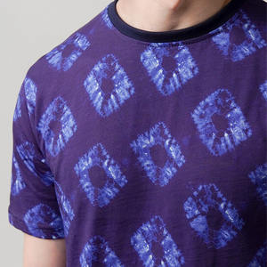 T-shirt pour homme style tie-dye 100 % coton, motif abstrait, manches courtes, streetwear décontracté, col rond, faible MOQ, marque privée, OEM, ODM - Product Image 3