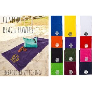 Qv3060 Toallas de playa multicolores personalizadas 2025 personalizadas con su propio logotipo y textos Diseño único - Product Image 3