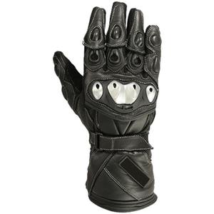 Premium Racing Leather Motorbike Gloves Full Finger Anti-Slip Carbon Fiber Protection Gloves <b>Hook</b> Loop Closure <b>Outdoor</b> Sports - Product Image 3