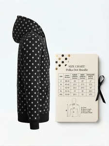 เสื้อฮู้ดซิปมีลายจุดสีดำ ผ้าฟลีซ ทรงปกติ สไตล์ลำลอง สตรีทแวร์ - Product Image 6