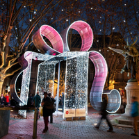 Sculpture extérieure étanche centre commercial géant 3d Led Motif lumières 3d décoration de noël lumière arc boule vacances Festival