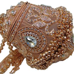 Custom Wholesale Women <b>metal</b> mesh Purse Evening Clutch Bag Gold Chain Light Flower Customized Craft Logo Style Pattern Lady - Product Image 1