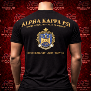 Camisetas Cómodas de Algodón para Fraternidades, Ropa Personalizada con Estampado de Letras Griegas para Universidades y Organizaciones, camiseta Alpha Kappa Psi - Product Image 3