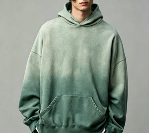 Sudadera con Capucha Premium Color Lavanda Claro para Hombre, Corte Holgado, Estilo Urbano, Lavada, Estilo Streetwear - Product Image 3