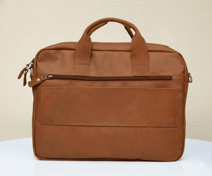 Sac pour ordinateur portable de luxe pour homme, tissu imperméable, mallette d'affaires, panneau en cuir véritable, léger, grande capacité, bureau - Product Image 4