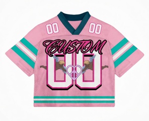เสื้อฟุตบอลแบบครอปตาข่ายพิมพ์ลายตามสั่ง พร้อมตัวเลข 00 แบบตัวหนา - Product Image 1