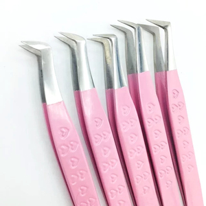 Pince à épiler de précision en acier inoxydable, pointe lisse, rose, outil de beauté pour extensions de cils et mise en forme des sourcils - Product Image 3