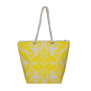 Sac de plage en toile de coton de haute qualité avec poignées en corde torsadée, logo personnalisé, vente en gros, sacs fourre-tout pour le shopping, cadeaux, emballage économique - Product Image 1