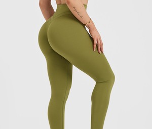 Women Yoga <b>Leggings</b> <b>V</b> <b>Waist</b> Stretch Fitness Pants Full Length Workout Tights Soft Breathable Sports Clothing Body Fit Training - Product Image 2