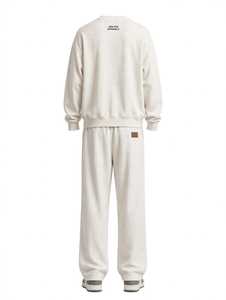 ONETEN APPARELS Conjunto Deportivo 2 en 1 para Hombre, Blanco, de Algodón, Manga Larga, Media Cremallera, Corte Holgado, Estampado, Ropa Casual de Otoño - Product Image 4