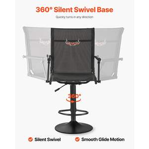 Chaise de chasse et de pêche robuste en acier, pivotante à 360° silencieuse, tabouret de sol léger avec accoudoirs rembourrés, capacité de 300 lb - Product Image 3